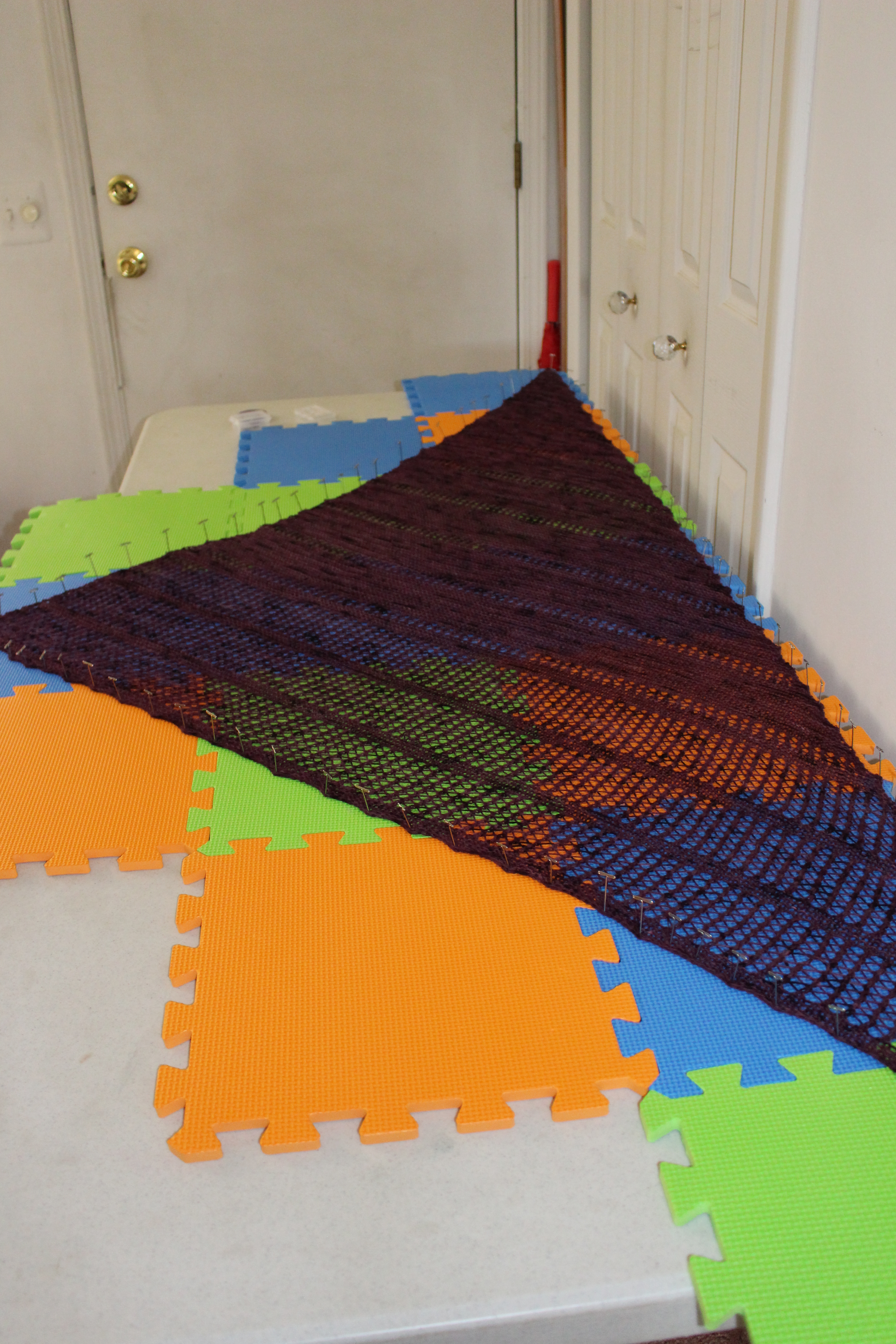 shawl blocking