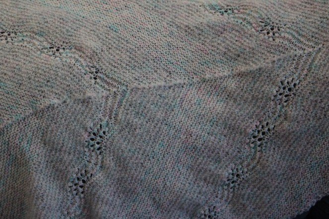 close up of feather shawl